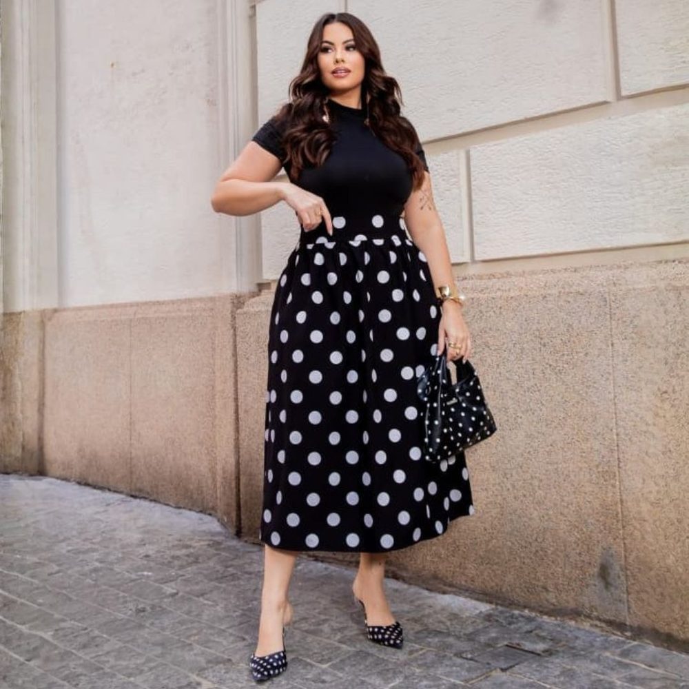 Look Ziem em poá preto e branco